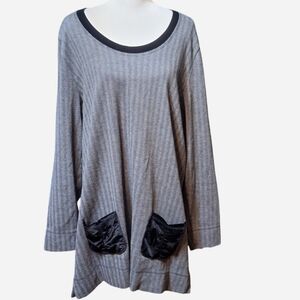 Soft Surroundings Sweater Dress or tunic top herringbone size XL Lagenlook Artsy